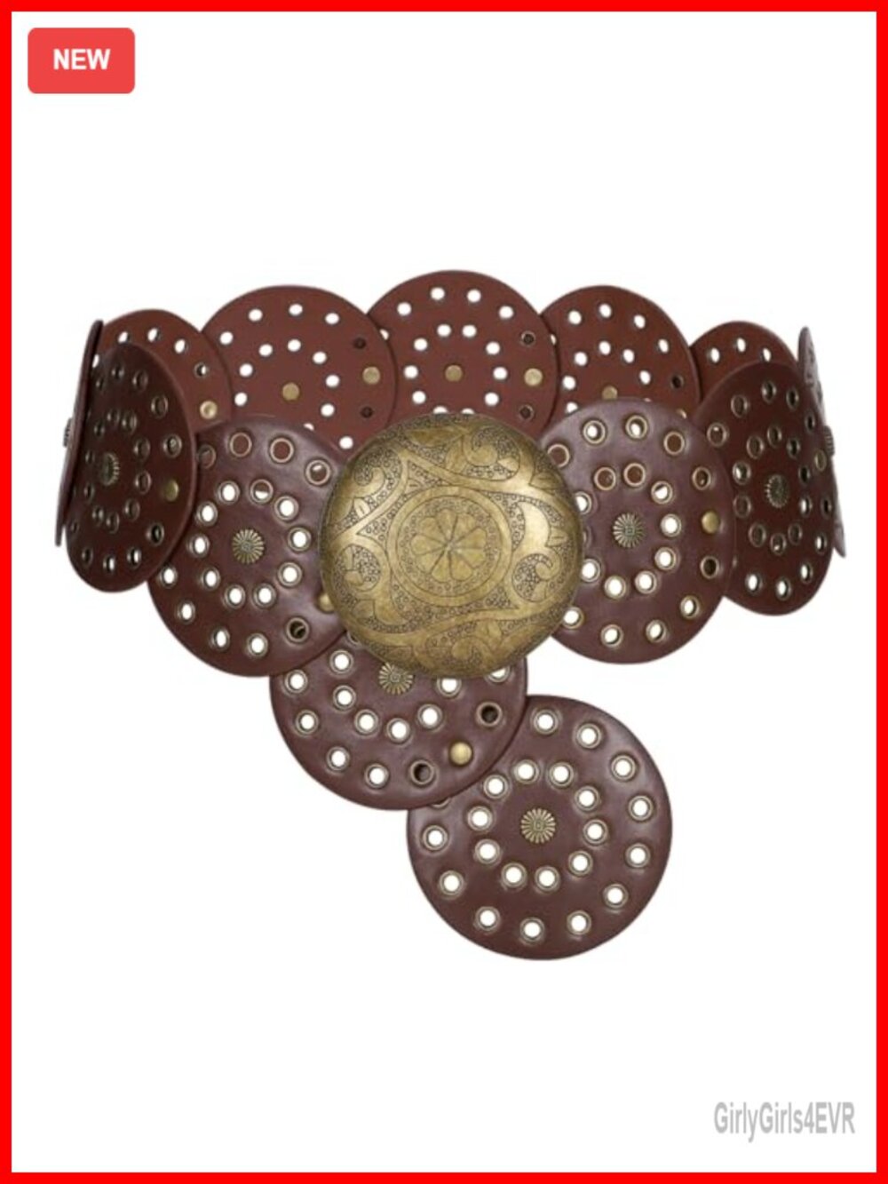 Western Disc Belt Faux Leather Chunky Wide Adjustable Boho Cowgirl